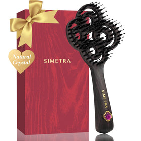 Simetra Detangler Brush with natural boar bristles for smooth, frizz-free styling