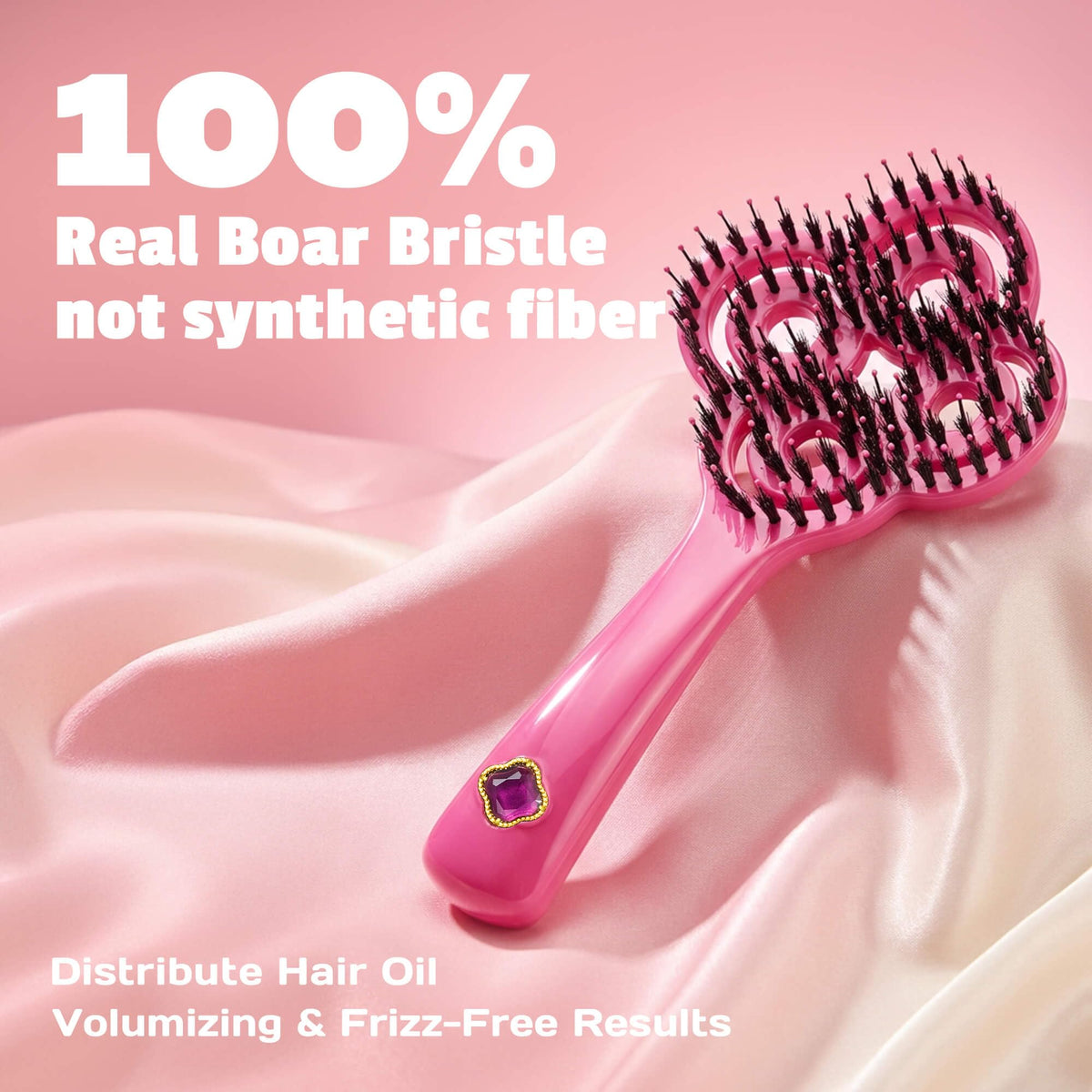 SIMETRA Lucky Hair Brush crystal-inlay elevates the brushing ritual with a premium touch.