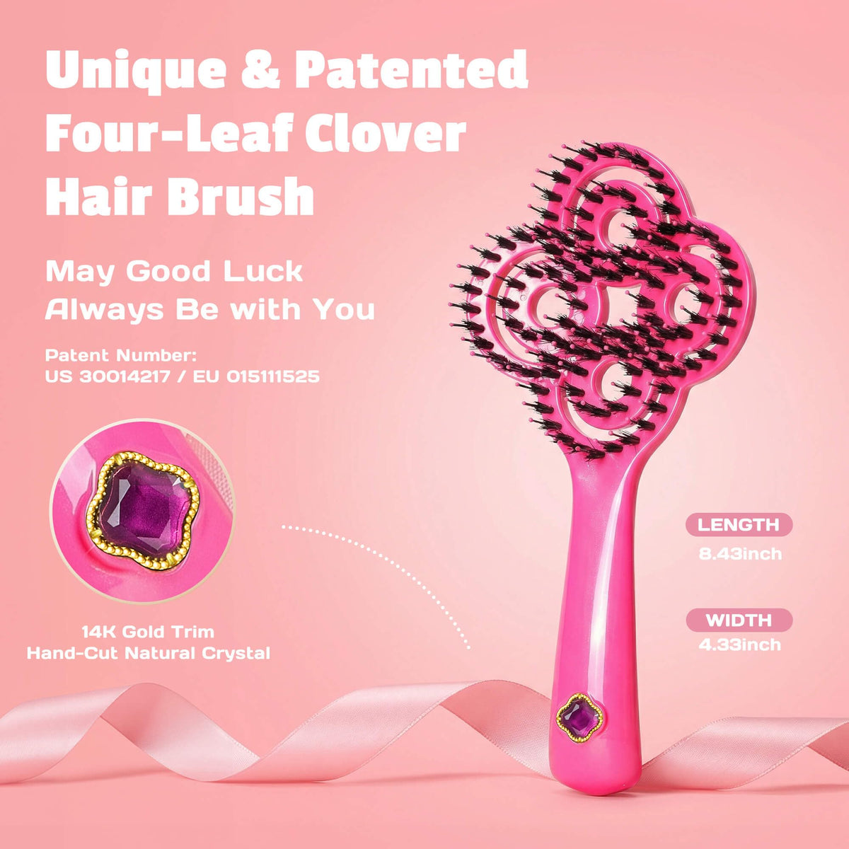 SIMETRA Lucky Hair Brush travel-case compatible design keeps care on the go.