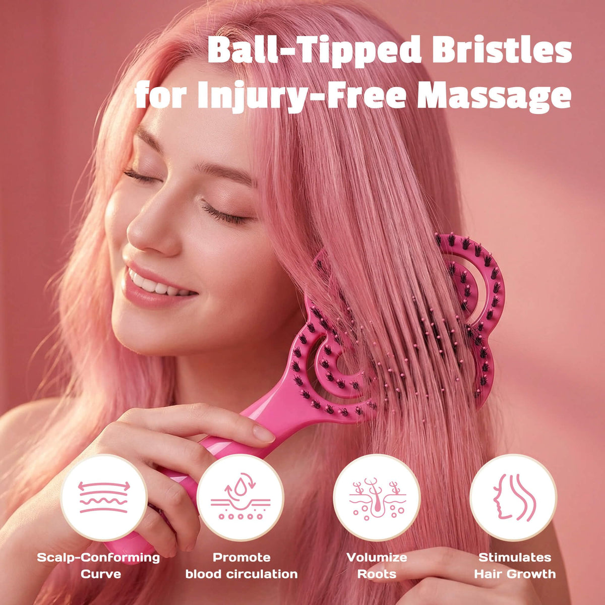 SIMETRA Lucky Hair Brush lifts roots to add lasting volume