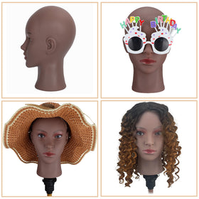 Simnient bald head makeup practice surface supports precise cosmetics application.