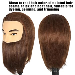 Simnient mannequin head with 22-inch circumference, realistic head size.