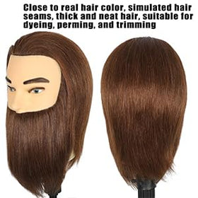 Simnient mannequin head with 22-inch circumference, realistic head size.