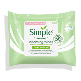 Close-up of Simple Cleansing Wipes texture showing soft, skin-friendly fibers