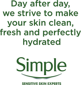 Applying Simple Cleansing Wipes on the face during routine