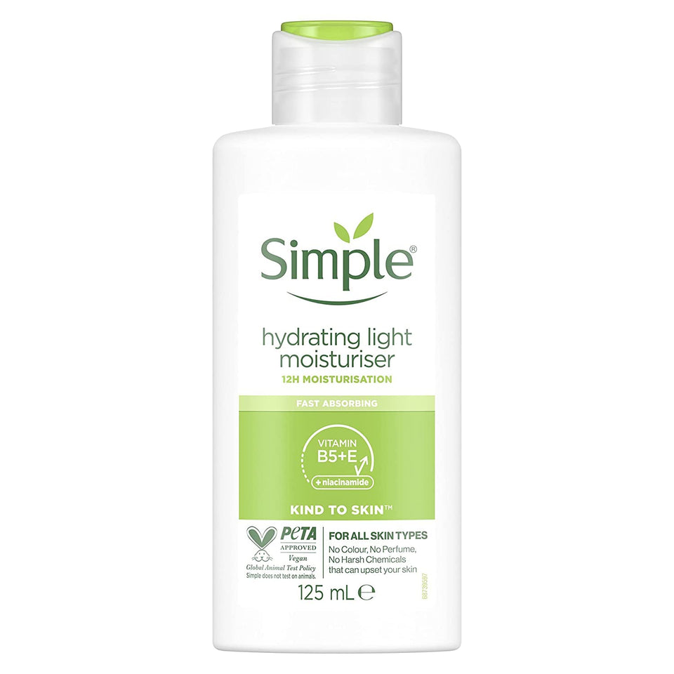 Simple Hydrating Light Moisturizer jar closeup showing lightweight hydration.