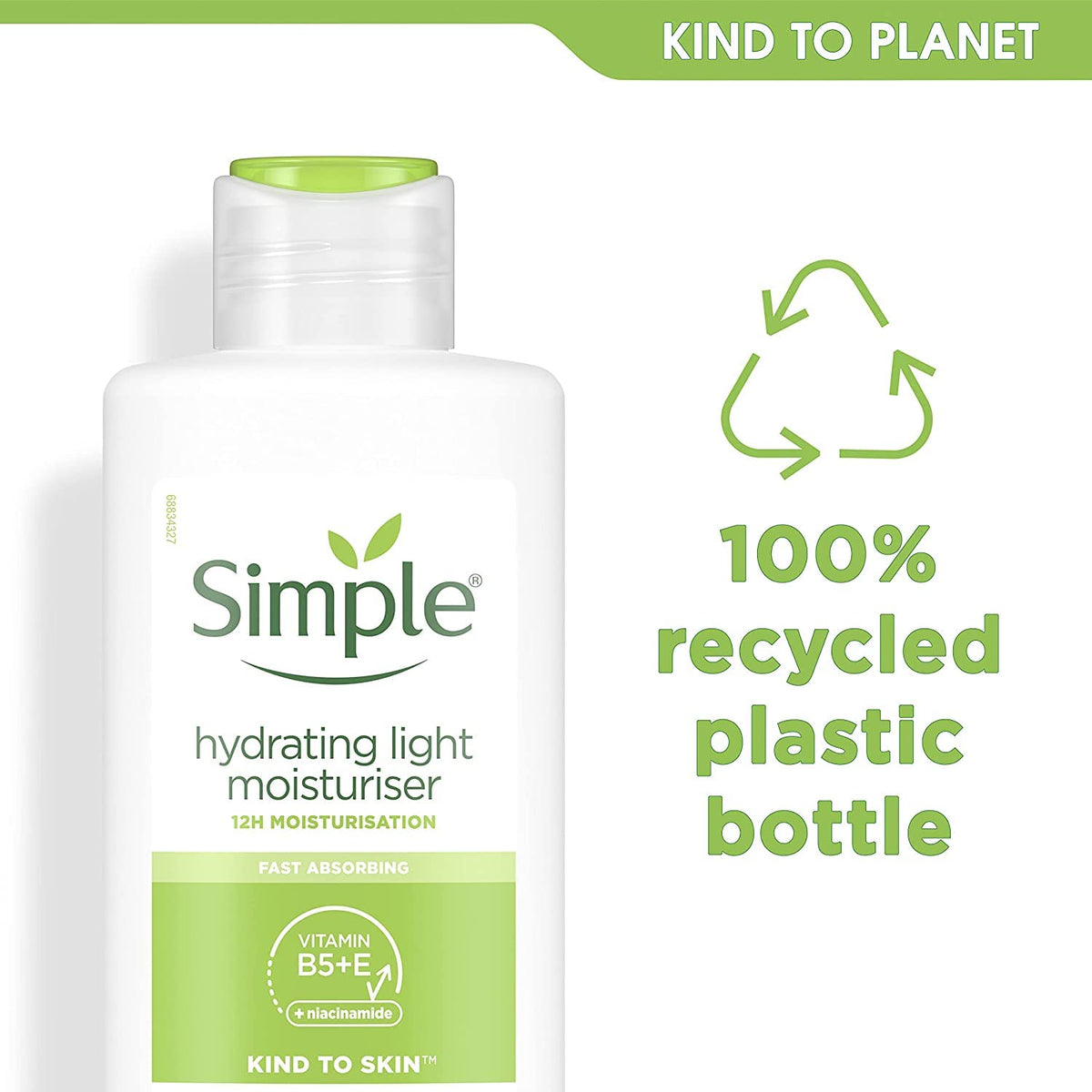 Simple Hydrating Light Moisturizer label details highlighting gentle formulation.