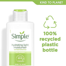 Simple Hydrating Light Moisturizer label details highlighting gentle formulation.