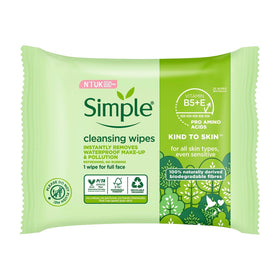 Close-up of Simple Kind to Skin wipe texture for gentle cleansing