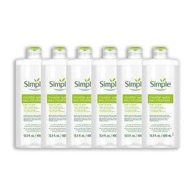 Simple Kind To Skin Micellar Water bottle with pump for easy makeup removal.
