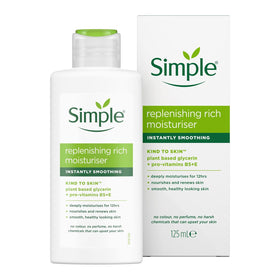Simple Kind to Skin moisturiser packaging box showing product name
