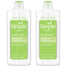 Simple Micellar Cleansing Water bottle close-up showing a gentle, dye-free formula ideal for sensitive skin.