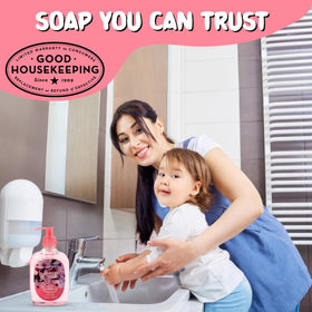 Simple Pleasures Cherry Blossom bottle demonstrates soft, floral scent for hands.