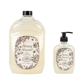 SIMPLE PLEASURES Honey Almond refill jar showing long-lasting value.