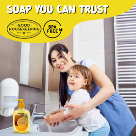 Simple Pleasures Lavender hand soap bottle offers calming aroma for bathroom routines and unwinding.