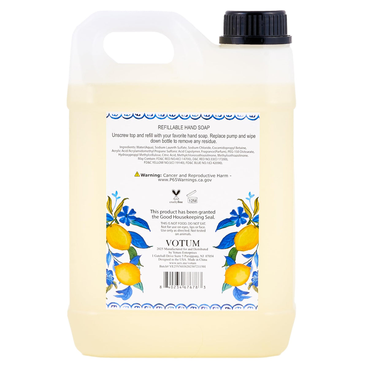 Simple Pleasures Lemon & Blue Bells refill jug front label hints at citrus-floral refresh.