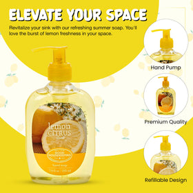 Simple Pleasures Lemon Citrus refill bottle enables ongoing fresh hand washing throughout the day.
