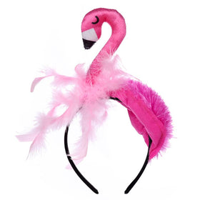 Simple Polymer Hawaii flamingo headband serves as cosplay or photo prop.