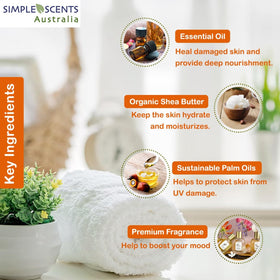 Simple Scents Australia Orange Zest soap bar lather on skin