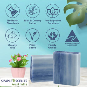Simple Scents Australia shea butter enriched bar for smooth skin.