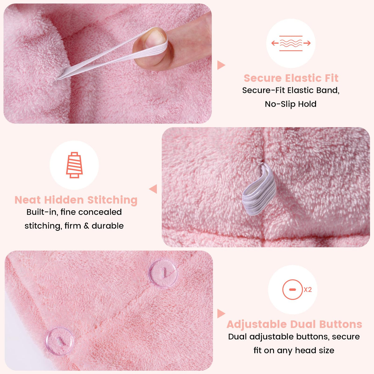 Simple Supplies 3 pack microfiber hair towel wrap in blue ideal for travel