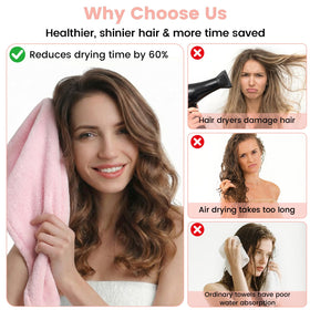 Simple Supplies 3 pack microfiber hair towel wrap double stitched edges
