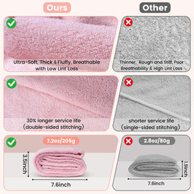 Simple Supplies 3 pack microfiber hair towel wrap in grey reduces frizz
