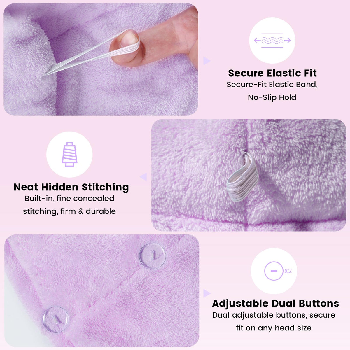Simple Supplies hair towel wrap with anti-frizz plush microfiber minimizes friction