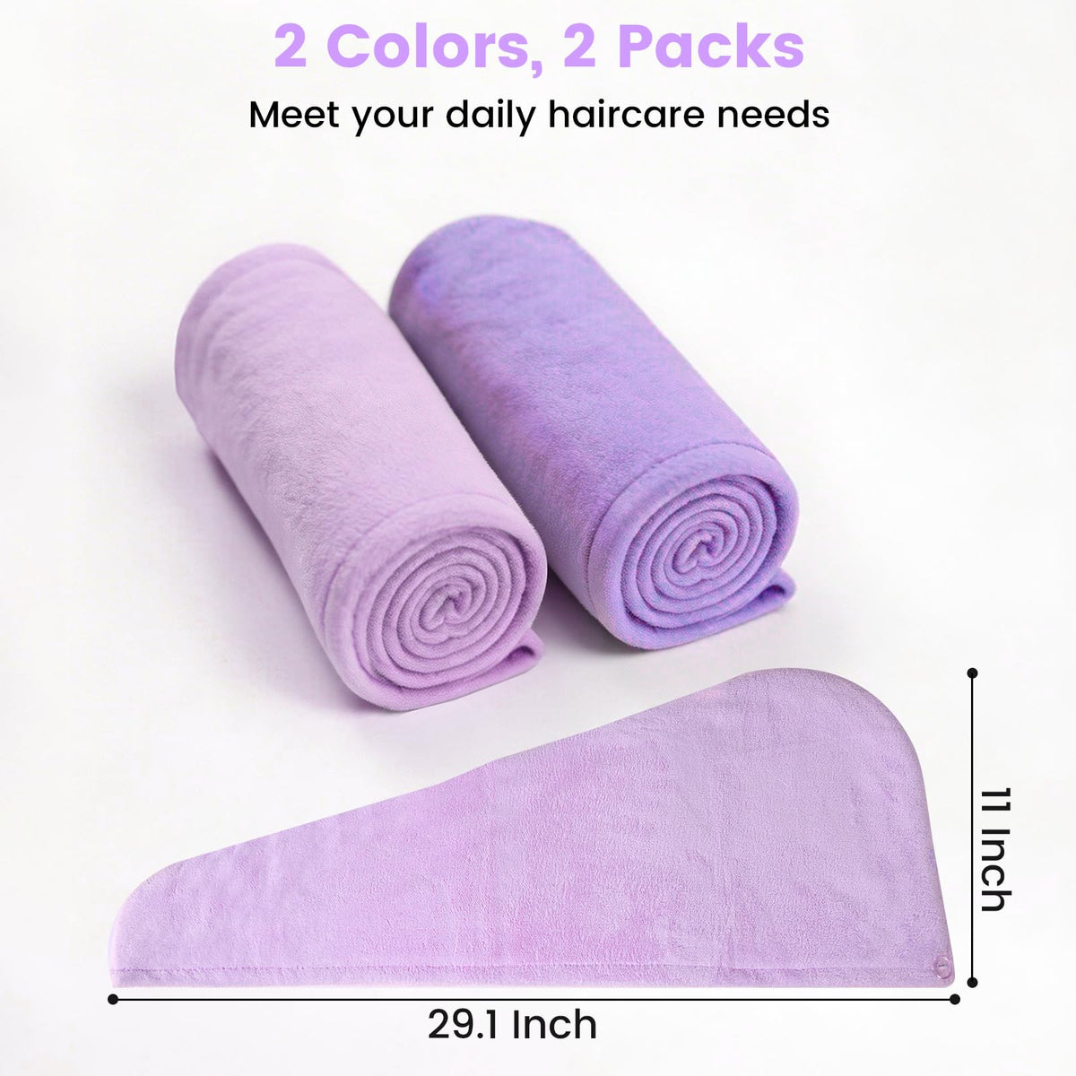Simple Supplies hair towel wrap with double-stitched edges for durability