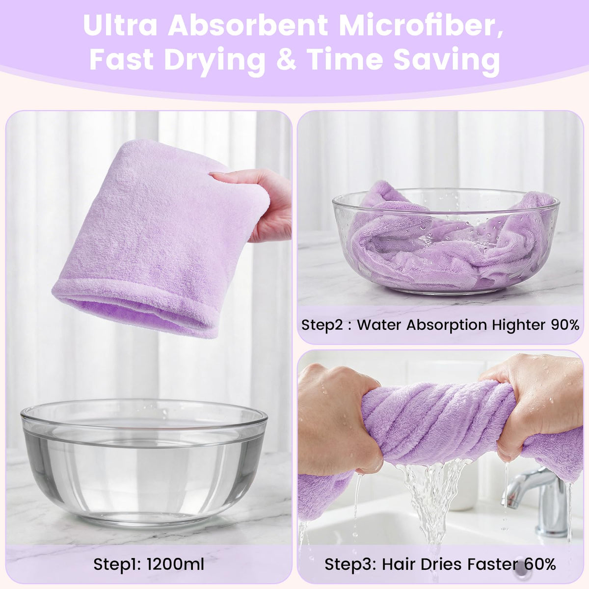 Simple Supplies large towel wrap fits most head sizes for curls