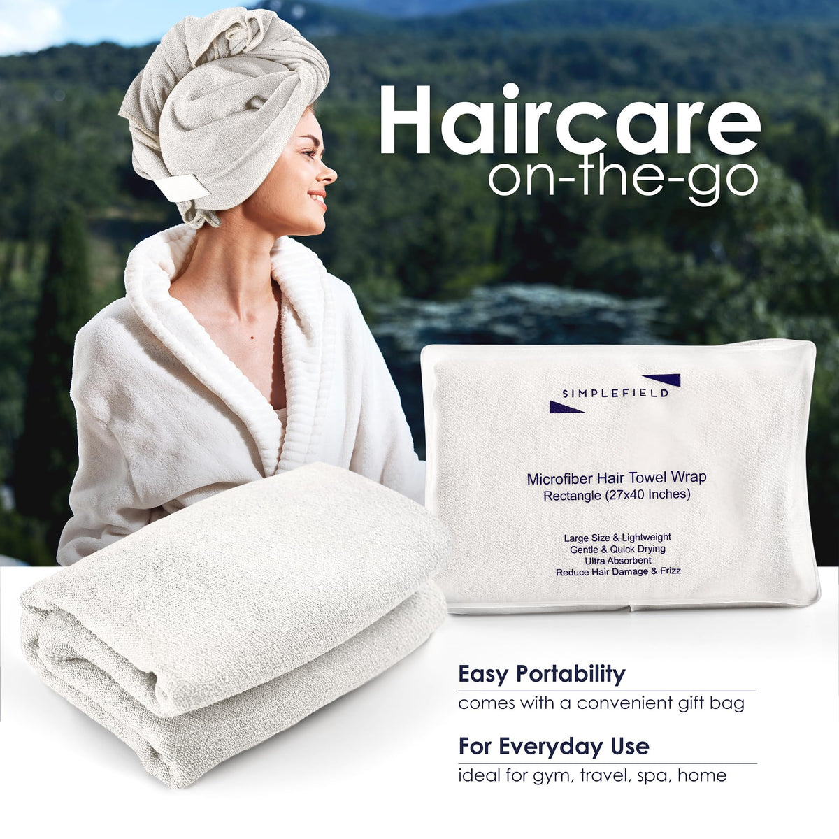 Beige SimpleField towel suited for everyday home use and routine care