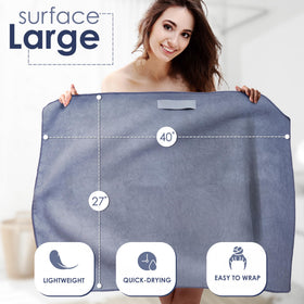 SimpleField towel wrap with elastic loop secures securely during daily routine.