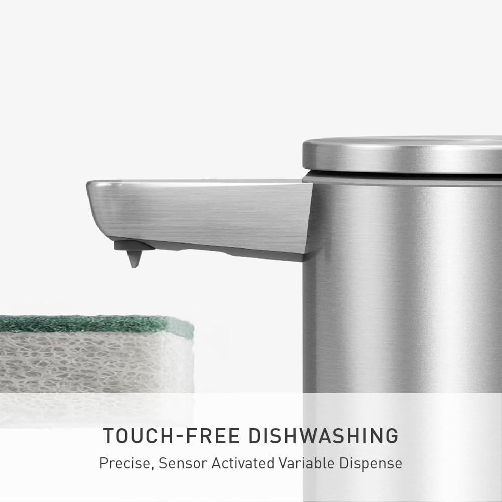 simplehuman automatic dispenser in use with hands-free operation