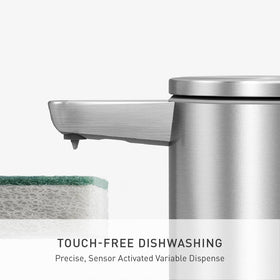 simplehuman automatic dispenser in use with hands-free operation