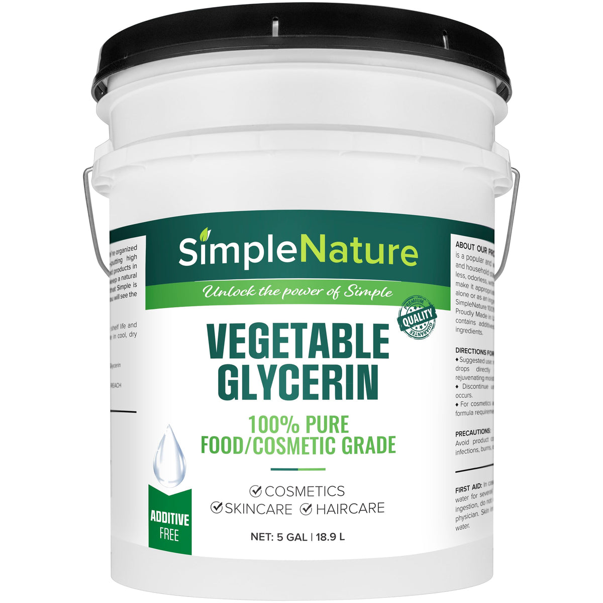 SimpleNature glycerin 5-gallon pour spout for easy dispensing in DIY projects
