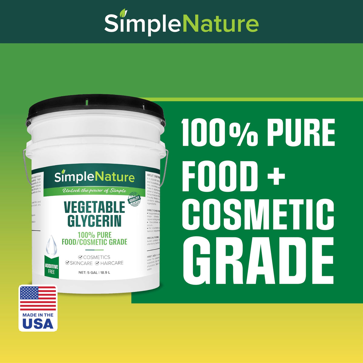 SimpleNature USA-made label signals trusted quality for personal care products