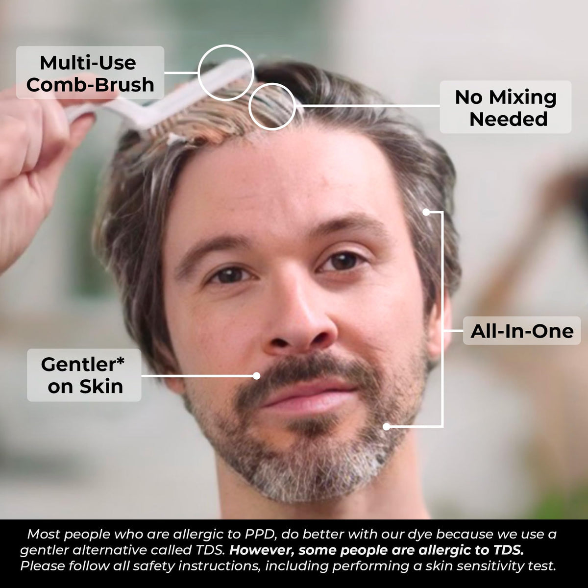 SIMPLER Hair Color on beard while mustache blends evenly.