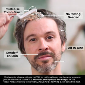 SIMPLER Hair Color on beard while mustache blends evenly.