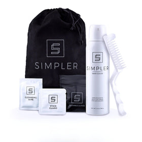 SIMPLER Hair Color for Men Kit bottle and brush enabling easy gray coverage.