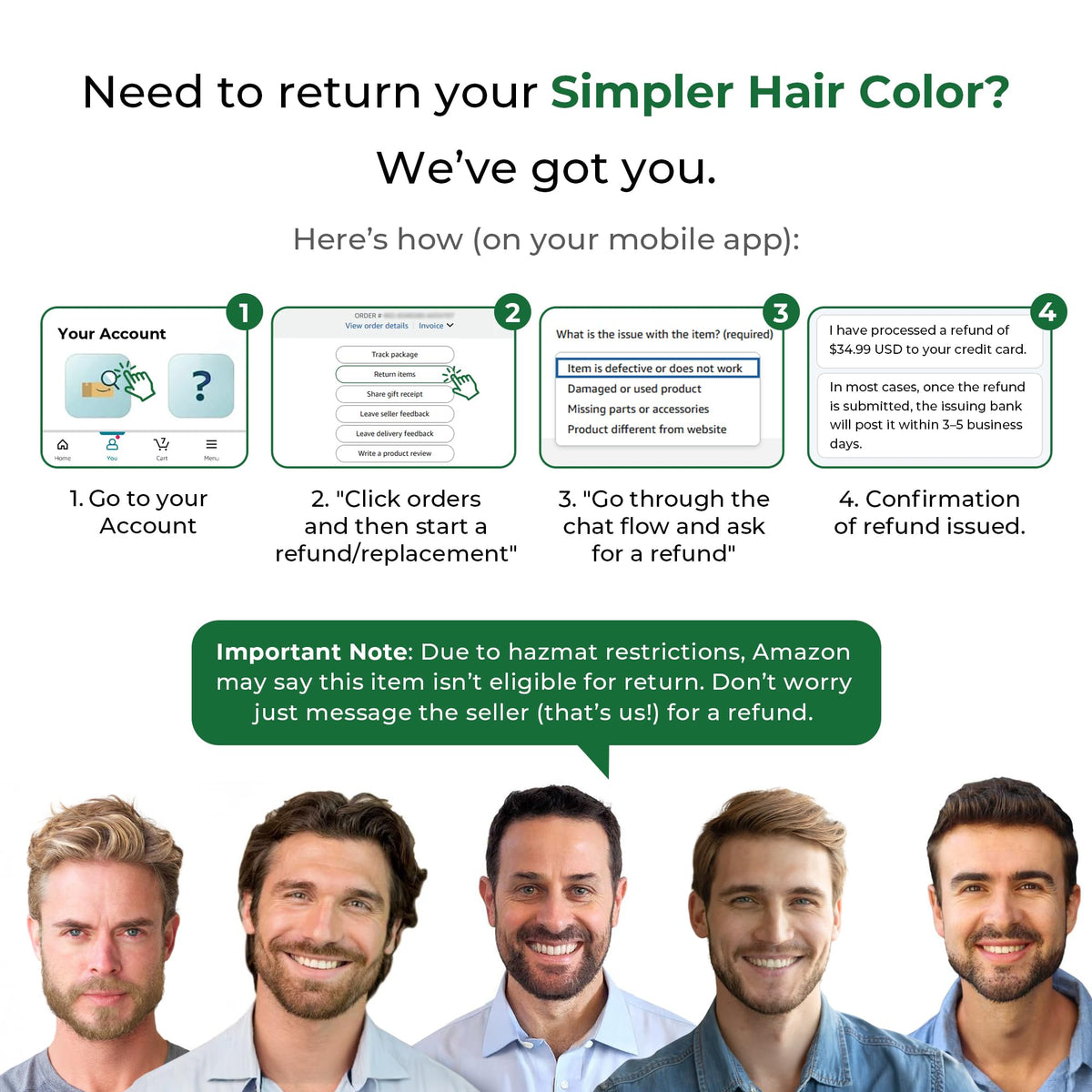 SIMPLER Hair Color quick-apply cap promotes fast home coloring.