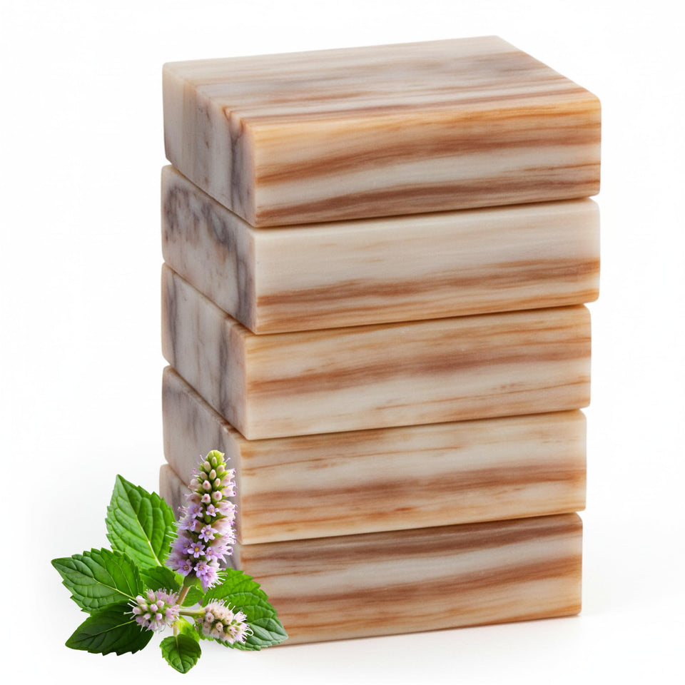 Simple Scents Australia patchouli soap bars pack front view, long-lasting moisturizing lather.