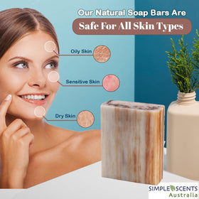 Simple Scents Australia patchouli soap bars gift-ready pack, ideal for gifting.