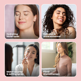 Simplified Skin rose water setting spray enhances makeup with a natural glow