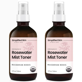 Simplified Skin rose water spray bottle for refreshing facial mist and lightweight hydration