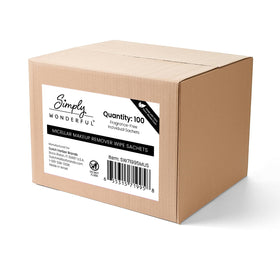 Simply Wonderful makeup wipes in shop display ideal for spa and events
