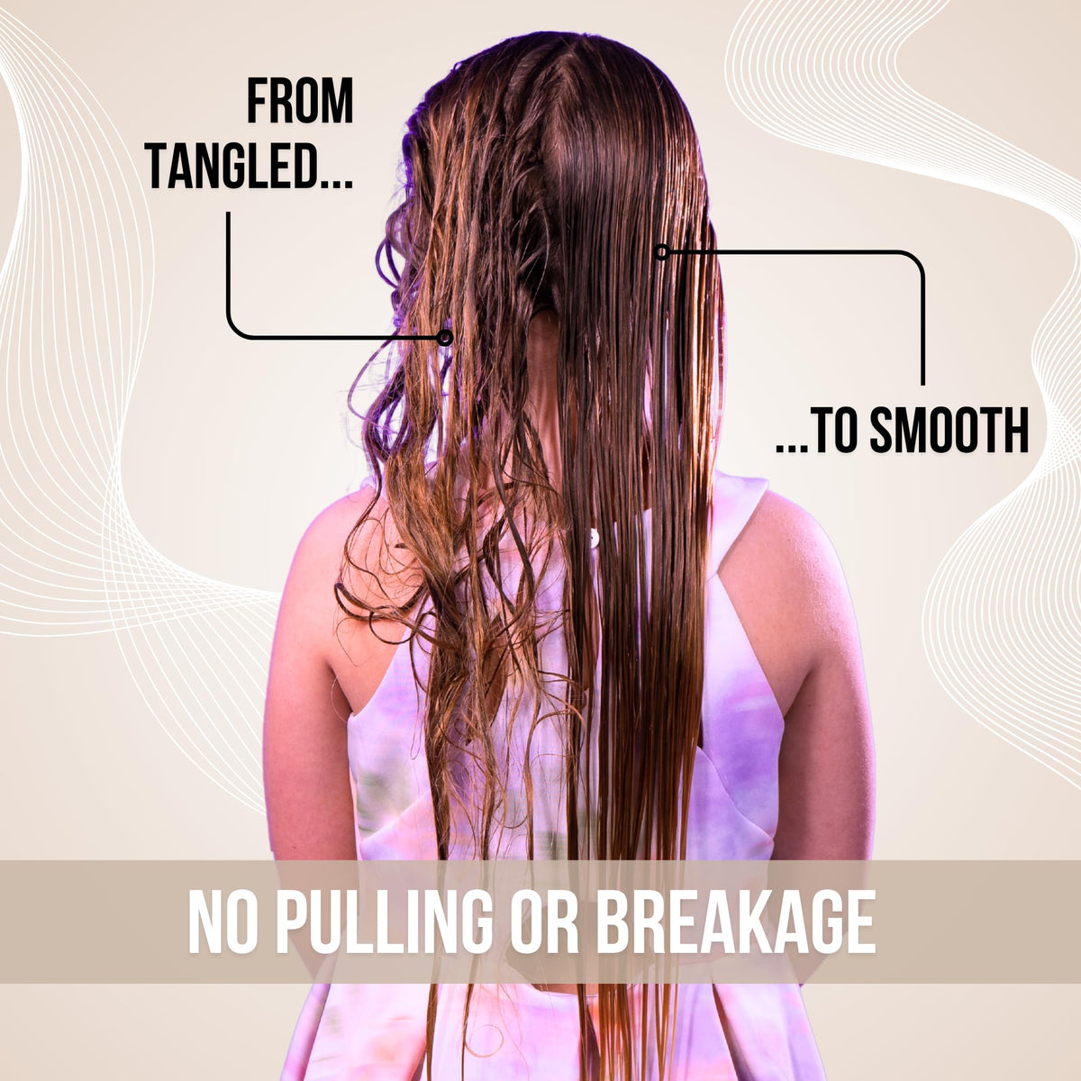 Simply Hair static reduction delivers smoother, frizz-free strands after brushing.