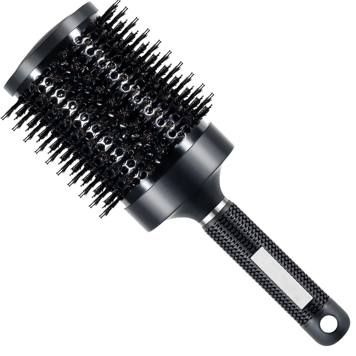 SIMPOR round brush in black with 65mm barrel for fast, smooth blowouts.