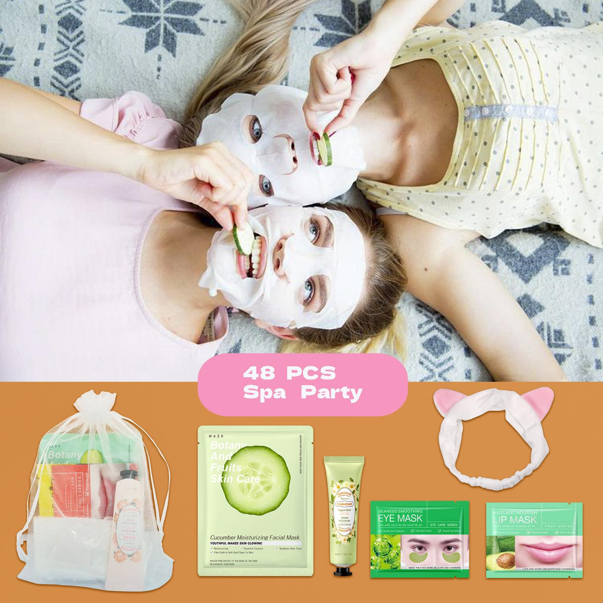 SIMSHOTUS spa headband keeps hair back during treatments.