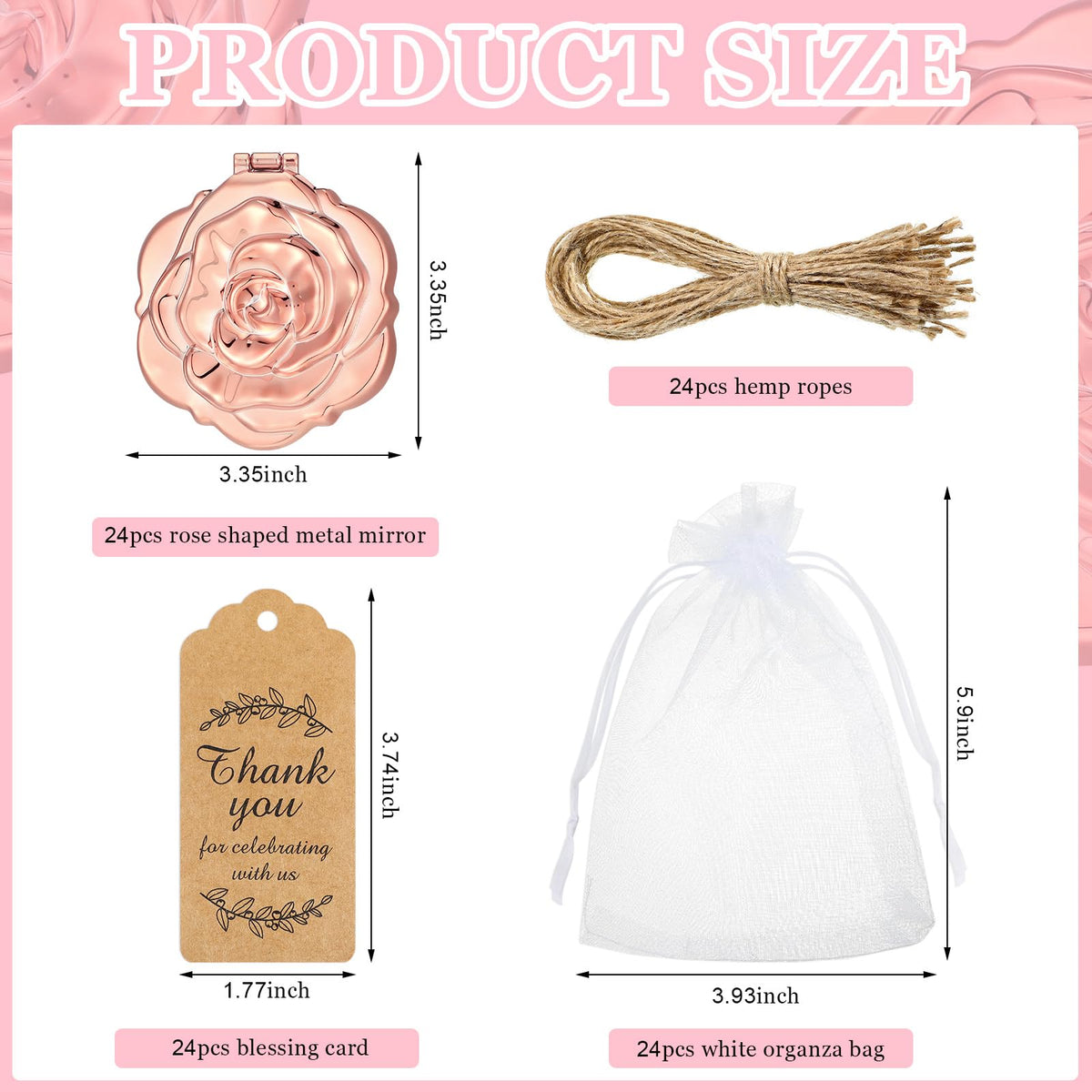 Singhoow rose-gold-rose-compact-mirror-with-brush elegant wedding keepsake