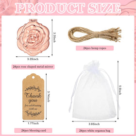 Singhoow rose-gold-rose-compact-mirror-with-brush elegant wedding keepsake